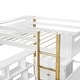 preview thumbnail 7 of 15, Full Size Wood Loft Bed With Built-in Storage Cabinet and Cubes, Foldable Desk
