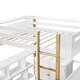 preview thumbnail 18 of 18, White Full Size Solid Wood Loft Bed With Built-in Storage Cabinet and Cubes, Foldable desk