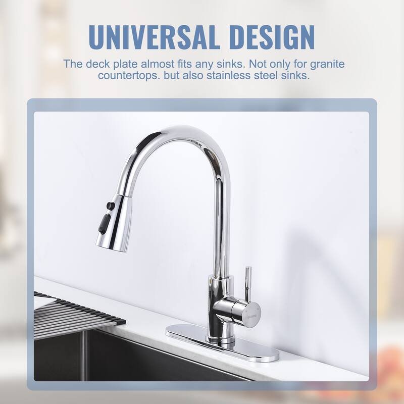 WOWOW Stainless Steel Kitchen Sink Faucet Hole Cover Deck Plate