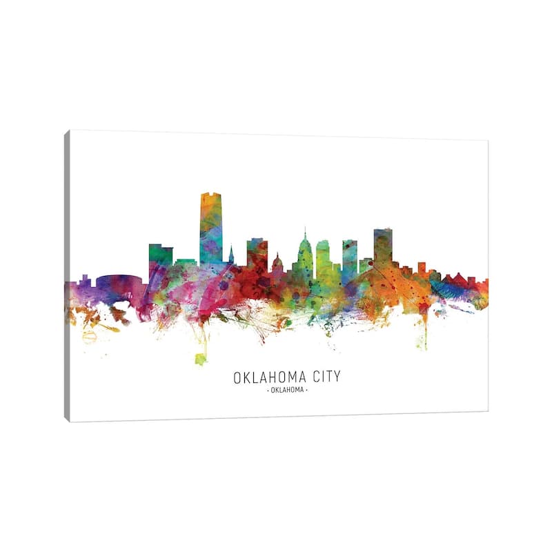 iCanvas "Oklahoma City Skyline" by Michael Tompsett Canvas Print