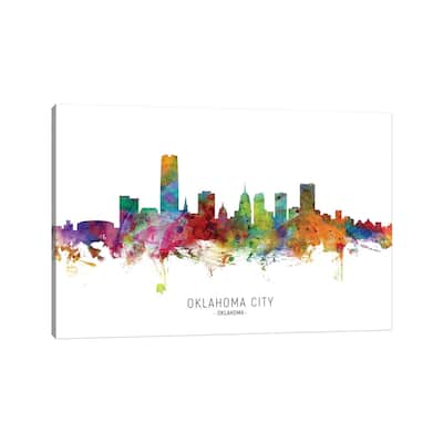 iCanvas "Oklahoma City Skyline" by Michael Tompsett Canvas Print