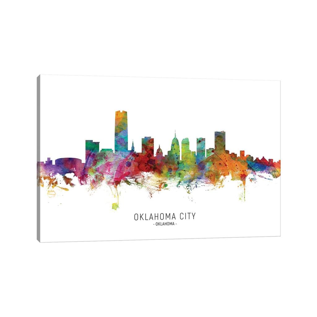 iCanvas "Oklahoma City Skyline" by Michael Tompsett Canvas Print
