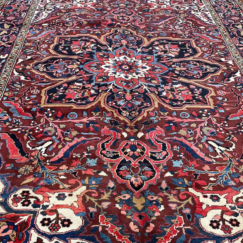 HERAT ORIENTAL Handmade 1960s Antique Heriz Wool Rug - 8'5" x 11'8"