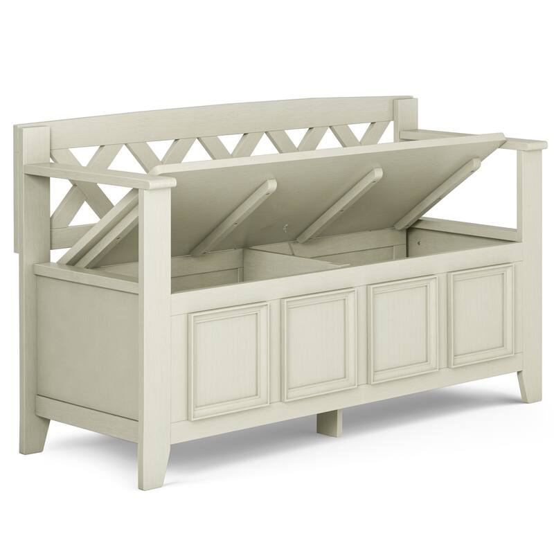WYNDENHALL Halifax 48 inch Wide Solid Wood Transitional Entryway Bench - 48 Inches wide