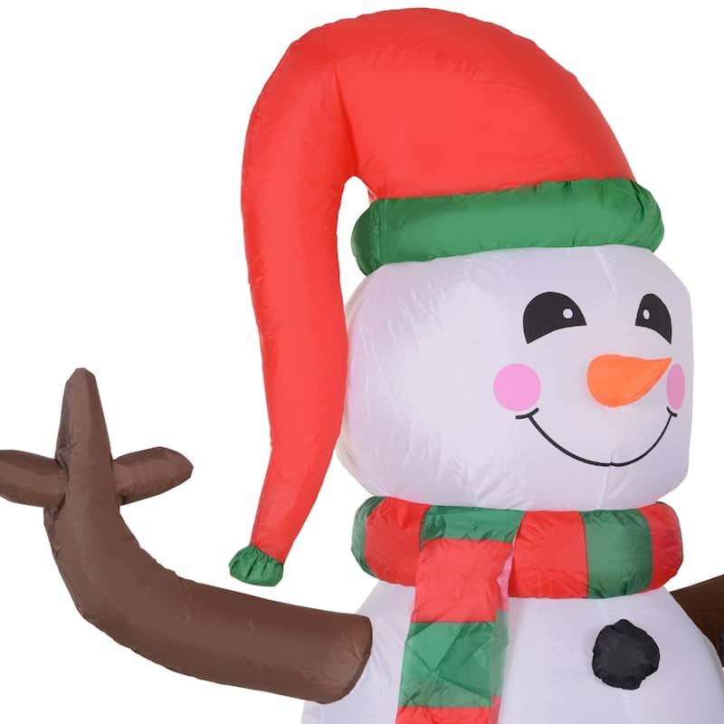 HOMCOM 6' Snowman Inflatable Cute Christmas Decoration, Hugging Penguin Inflatables