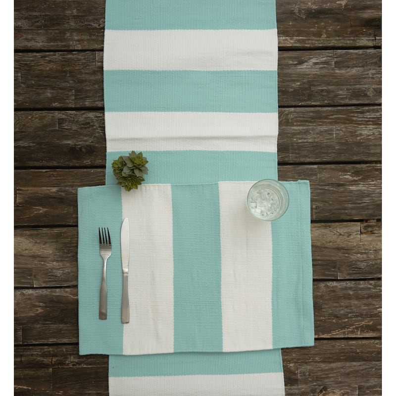 Cabana Sky Blue Stripes Placemats Set of 6, 14" x 20"