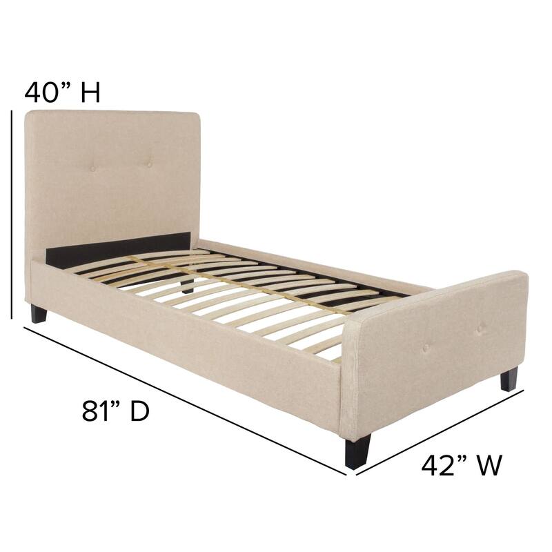 Tufted Platform Bed with 10 Inch Pocket Spring Mattress
