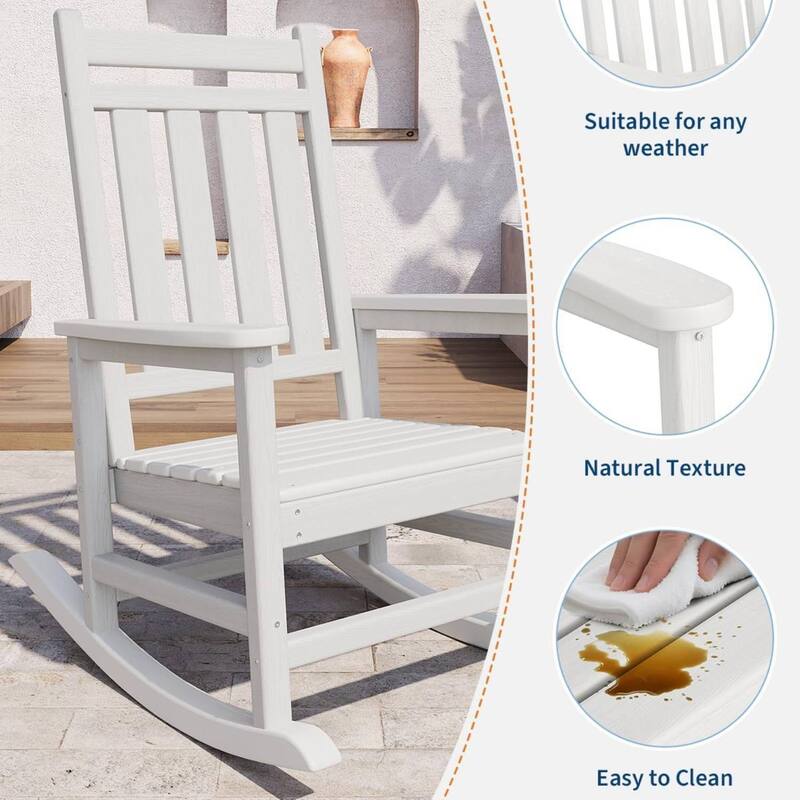 Outdoor All Weather Resistant Rocking Chair for Patio, Porch - N/A
