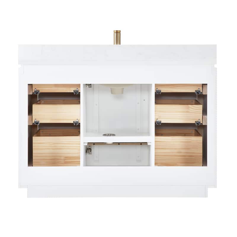 San Single Bath Vanity with Composite Stone Top without Mirror