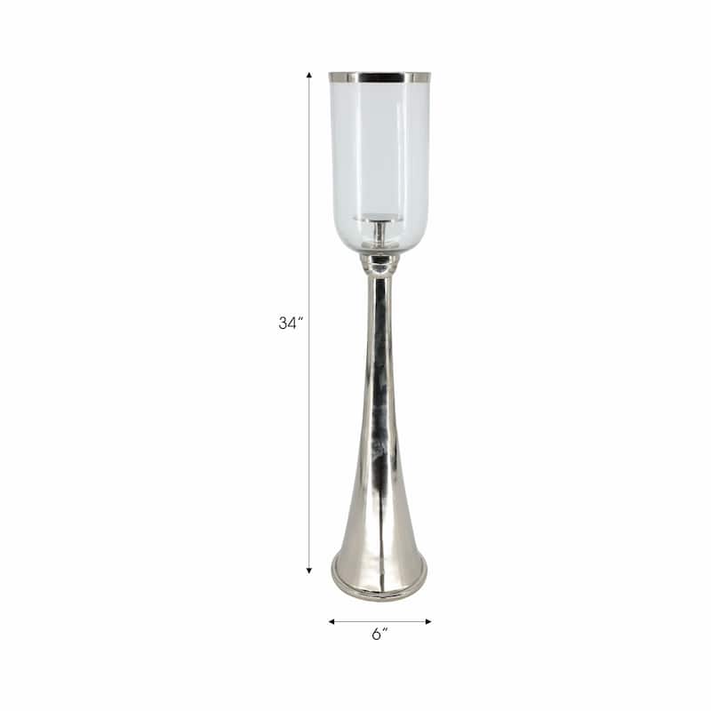 Modern Metal and Glass Floor Candle Stand for Pillar Candles