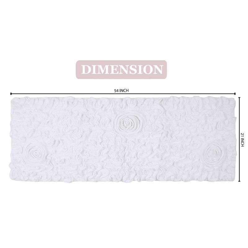 Bell Flower Bathroom Rug, Cotton Soft, Water Absorbent Bath Rug, Non Slip Shower Rug Machine Washable 21"x54" Runner