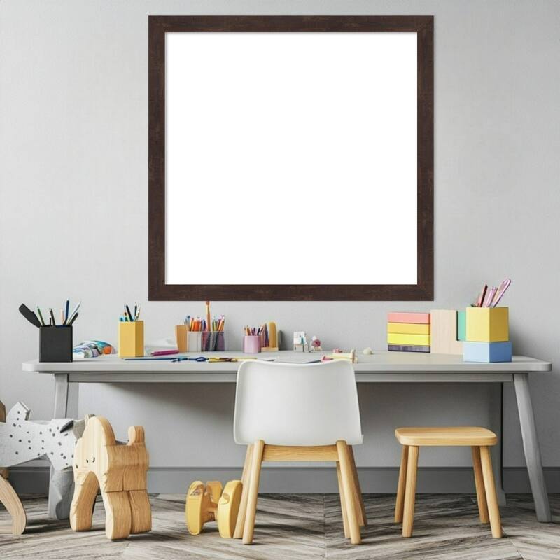 Amanti Art Fresco Dark Walnut Framed Dry Erase Magnetic Board
