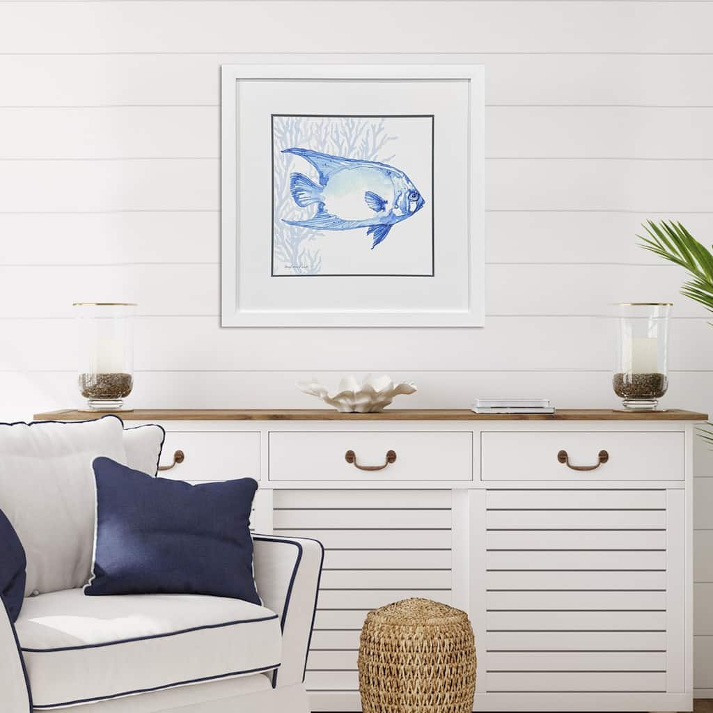 Paragon Indigo Ocean Fish Framed Art
