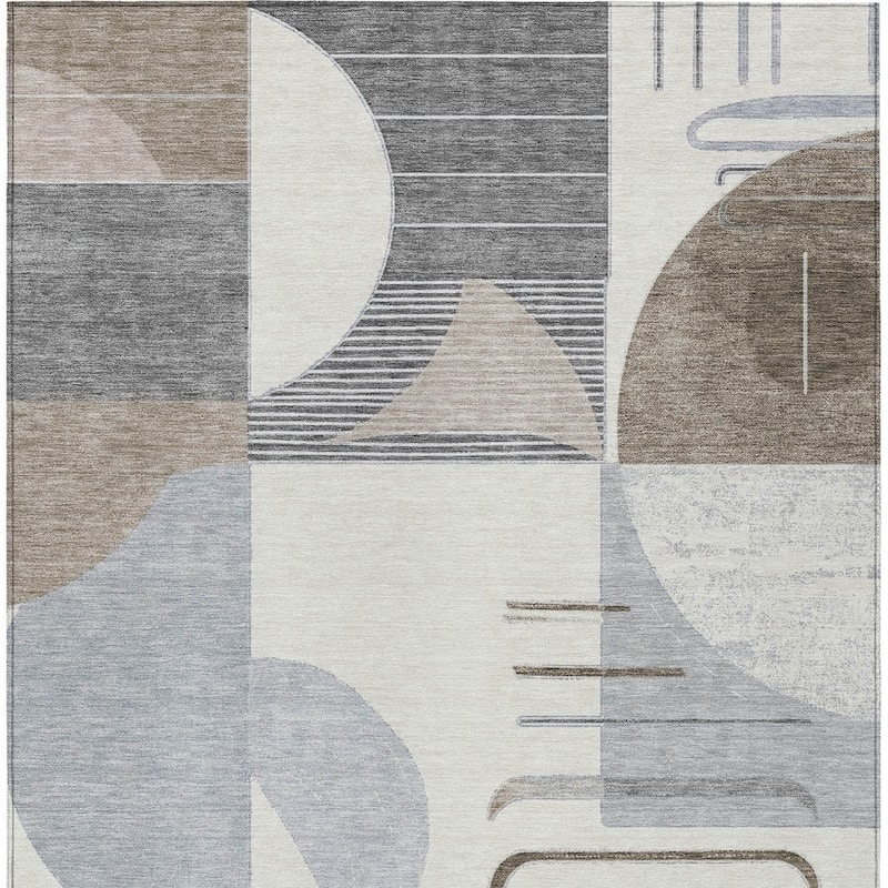 HomeRoots Geometric Modern Rectangle Outdoor Rug
