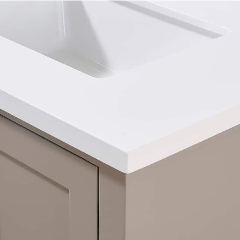 Altair Caorle Bathroom Vanity Countertop in Snow White Finish Without Cabinet