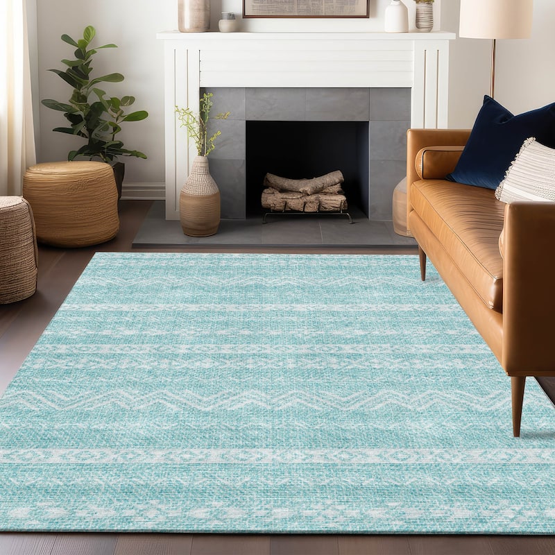 Premium Washable Super Soft Global Stripes Mayfield Rug