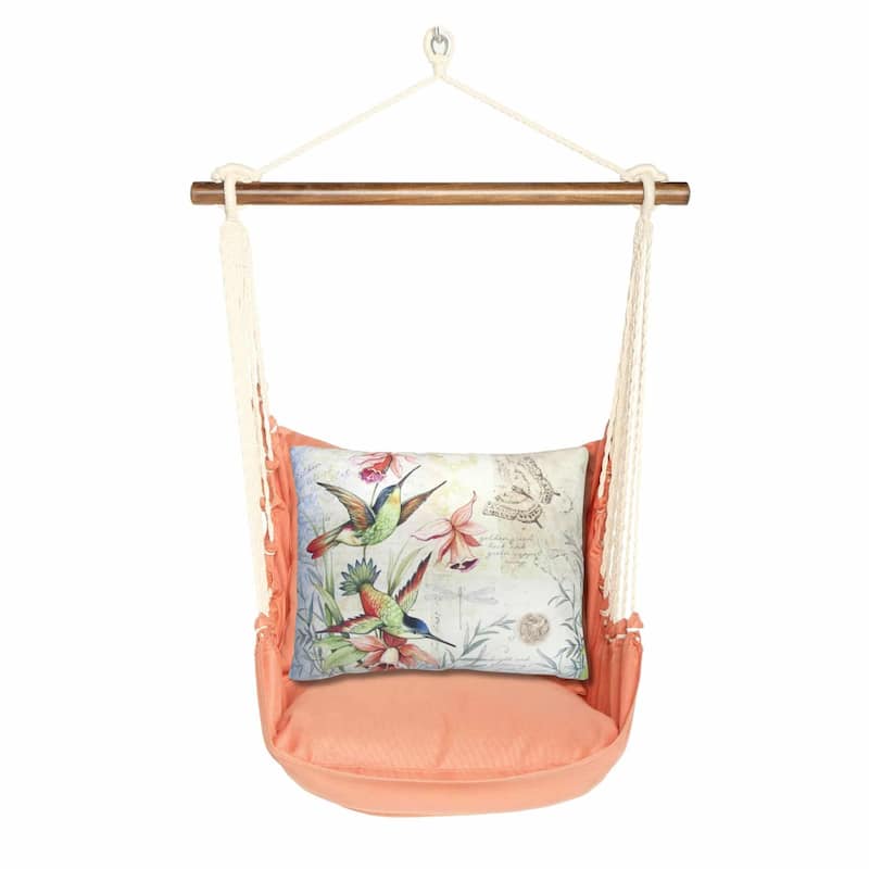 Magnolia Casual Swing Set 4 piece - Living Coral w/ Hummingbirds