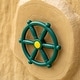 preview thumbnail 4 of 4, Green and Yellow Outdoor Playground Captain Pirate Ship Wheel, Plastic Playground Swing Set Accessories Steering Wheel