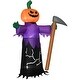 preview thumbnail 10 of 8, 5' Inflatable Halloween Pumpkin Grim Reaper, Blow Up Outdoor LED Yard Display