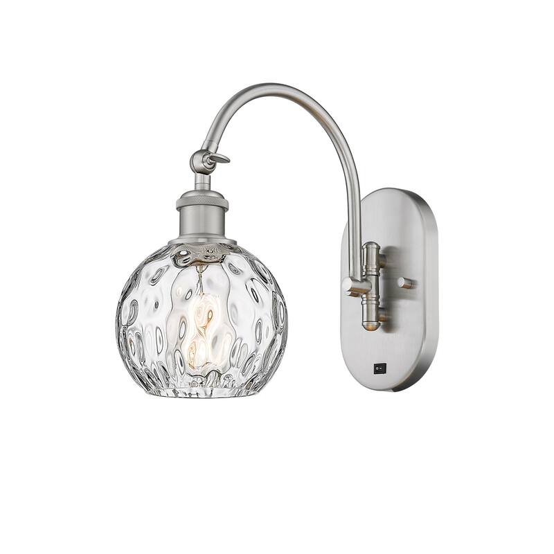 Innovations Lighting 518-1W-12-6 Athens Sconce Athens 12" Tall Wall - Brushed Satin Nickel / Clear Water Glass