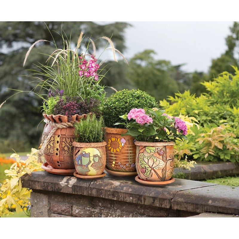 large ceramic glazed plant pots Potrero Planter - Tropic Red