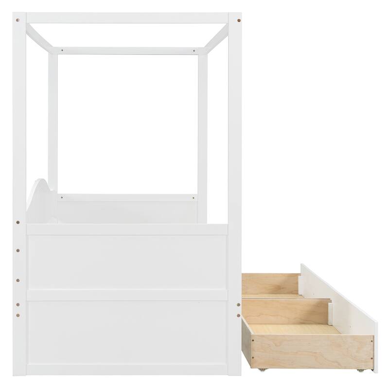 Twin Canopy Daybed with 2 Storage Drawers, Elegant & Functional