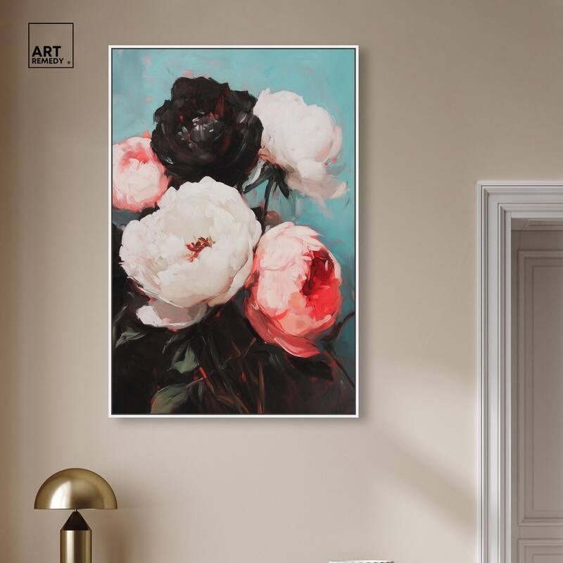 Three Shades of Peony III Canvas by Art Remedy