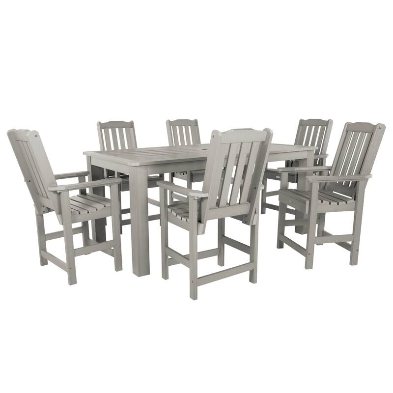 HIGHWOOD 7-Piece Outdoor Dining Set - 42" x 84" Table, Counter-height - Harbor Gray