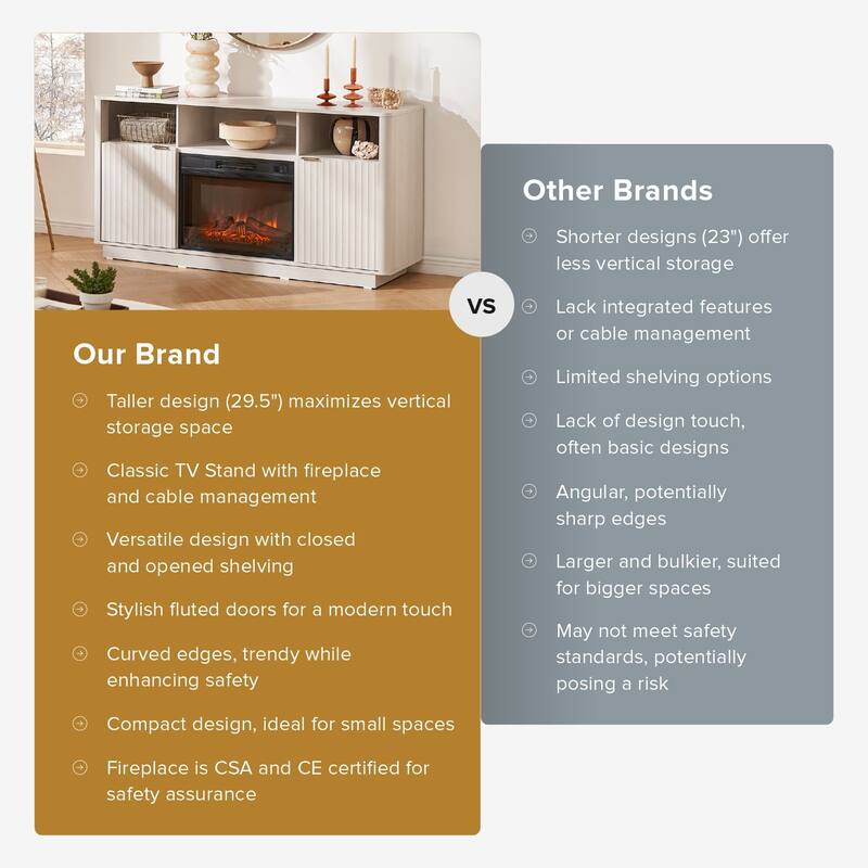 Mopio Brooklyn 59" Electric Fireplace TV Stand