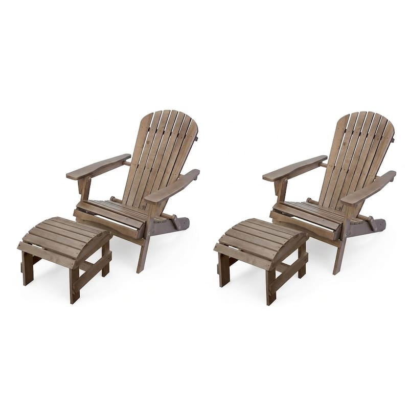 Grand Collection Folding Large Size Adirondack Chair Pine Wood, Dark Brown