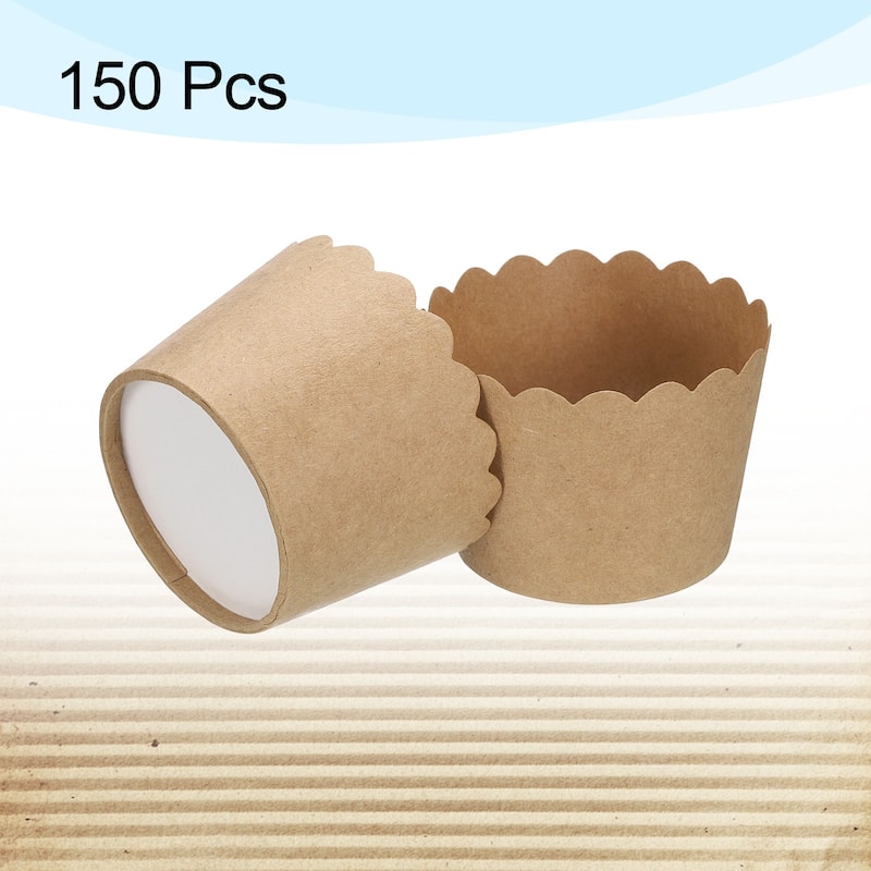 150Pcs Paper Baking Cups Brown Kraft Paper Muffins Liner Cupcake