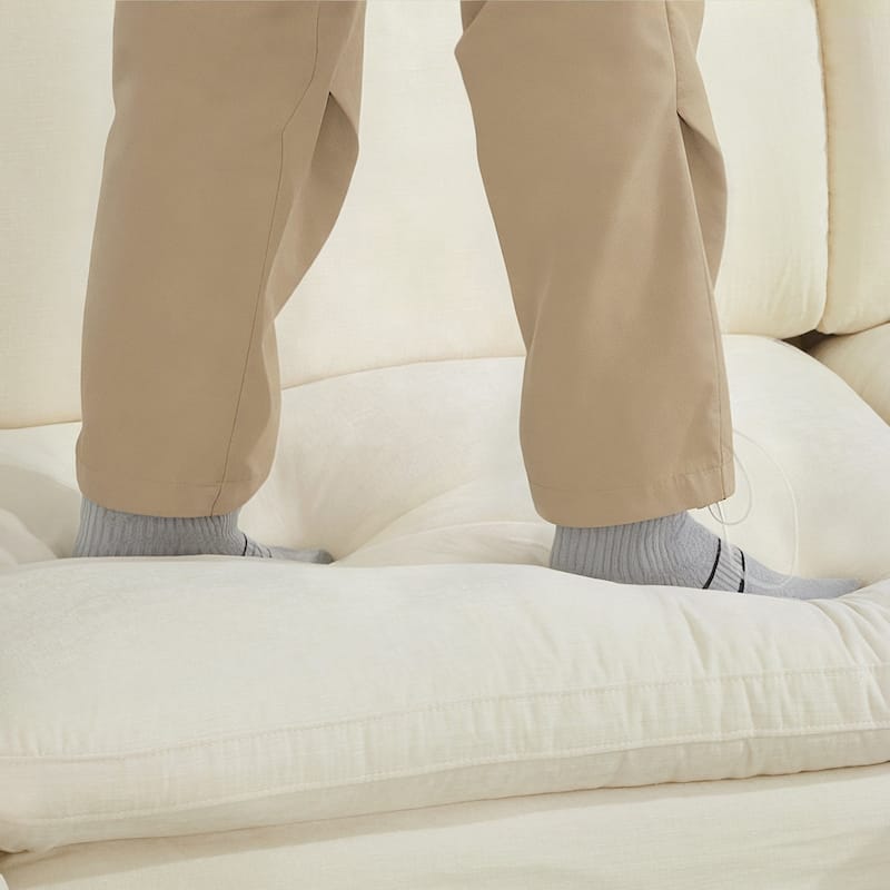 MCombo 111.8'' Modular Sectional Sofa Couch with Reversible Ottoman for Living Room, L Shaped Sofa, FSC Certified