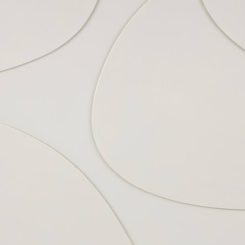 Wooden Geometric Living Room Framed Wall Art with Abstract Circles and Brown Wooden Frame - Beige or White - Roche River Decor