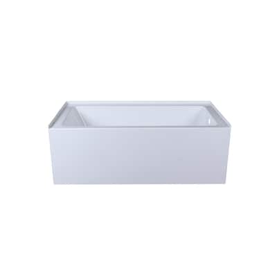 Indigo Home Alcove Soaking Bathtub 32x60 inch Right Drain in Glossy White