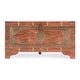 preview thumbnail 5 of 8, Nador Hand-Painted Brass Inlay Storage Trunk Coffee Table