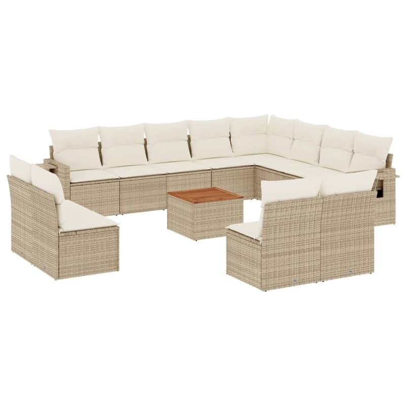 vidaXL Garden Sofa Set PE rattan Large Adjustable Feet