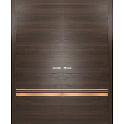 Solid French Double Doors 36 x 80 Planum 2010 Chocolate Ash with
