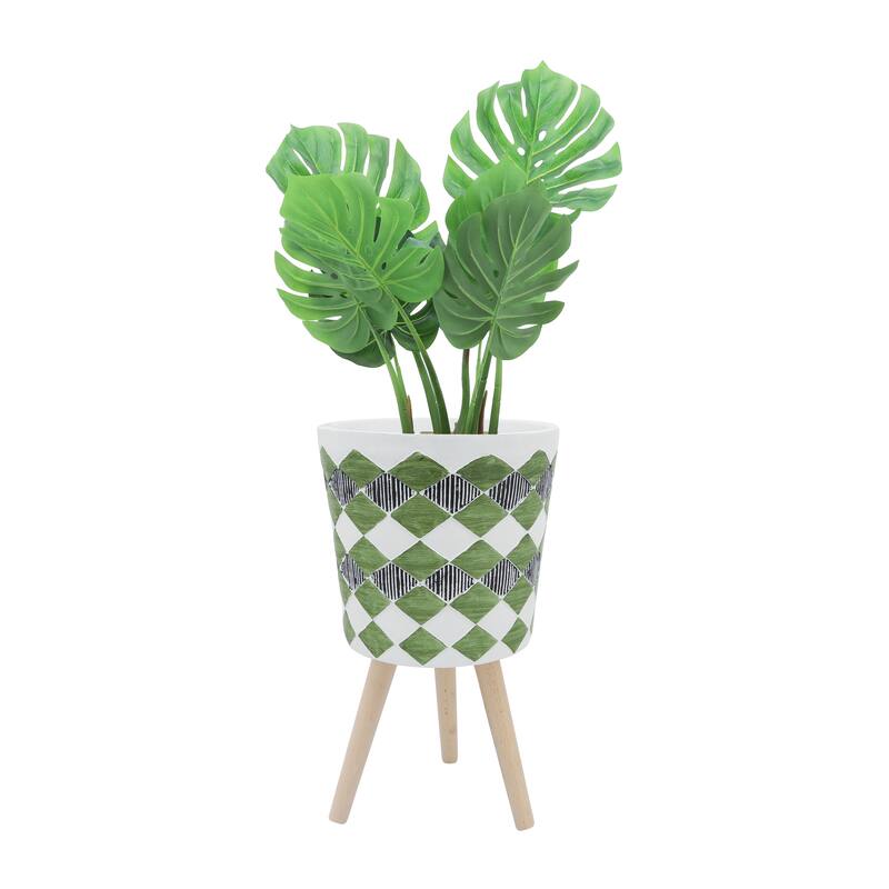 Sagebrook Home Elegant Magnesia and Beech Wood Planters - Perfect Home & Garden Accent