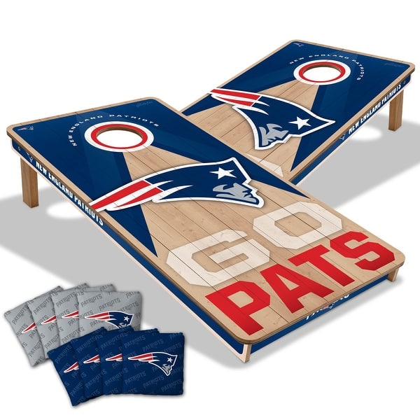 slide 2 of 7, New England Patriots NFL 2x4 Professional Cornhole Board Set Include Carrying Case