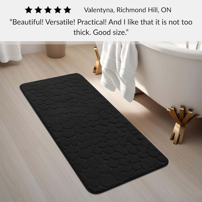 Memory Foam Runner Bath Mat Pebble Design 48x18