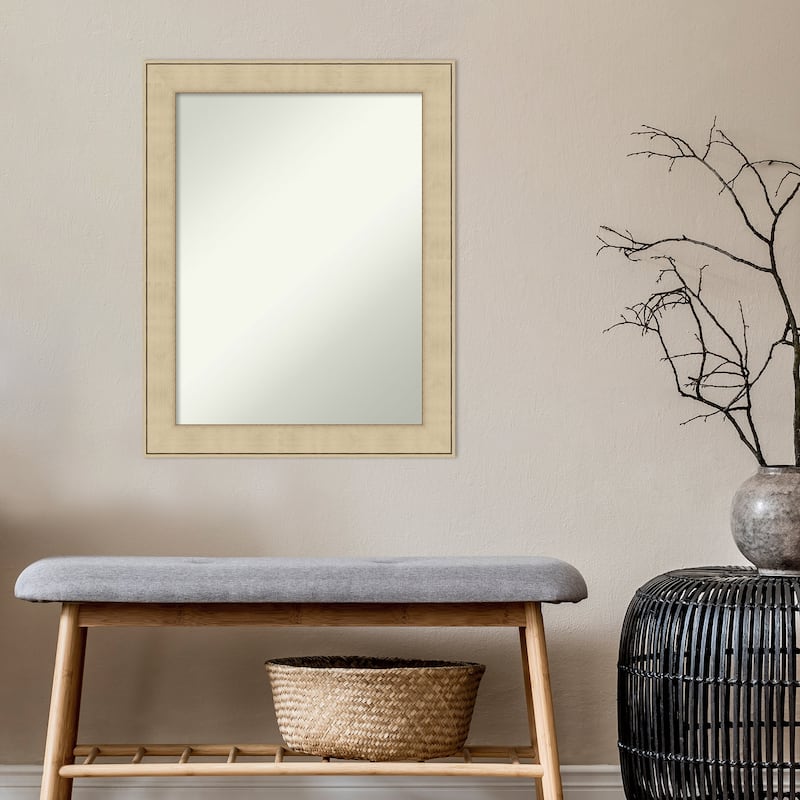 Non-Beveled Bathroom Wall Mirror - Classic Honey Silver Frame