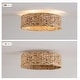 preview thumbnail 8 of 12, 20 Inch Boho Rattan Flush Mount Ceiling Fan with Lights and Remote Control, 6-Speed Reversible Caged Ceiling Fan for Low Profile