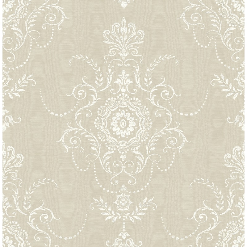 Seabrook Designs Colette Cameo Nonwoven Unpasted Wallpaper - 27 in. W x 27 ft. L - Fog