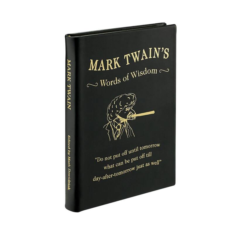 Graphic Image Mark Twain's Words of Wisdom Coffee Table Book, Leather, Black - 1SFA