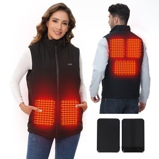 thumbnail image 2 of HEWINZE Women's Heated Vest Fleece - Electric Heating Warming Vest With Battery Pack 7 4v Us X Small Black 2 of 12