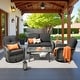 preview thumbnail 6 of 56, XIZZI Outdoor Patio Furniture Wicker Sofa Swivel Chair Set 5-Piece - Black