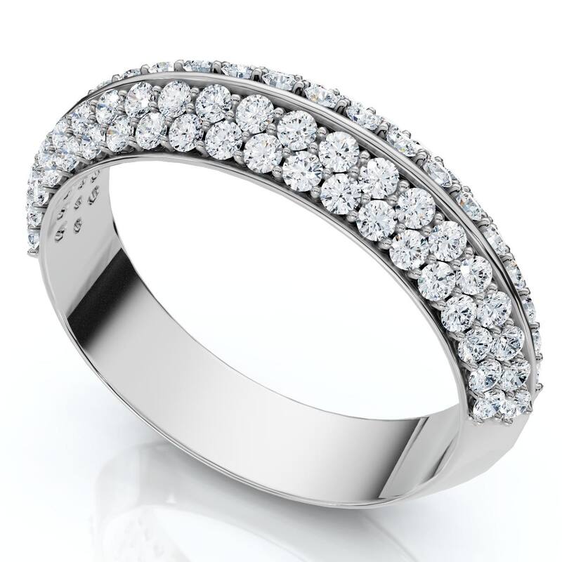 Certified 1/2Ct Kayle Diamond Wedding Band Gold or Platinum Lab Grown