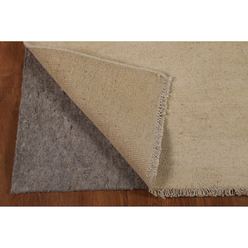Beige Gabbeh Oriental Runner Rug Handmade Wool Carpet - 3'0"x 14'4"