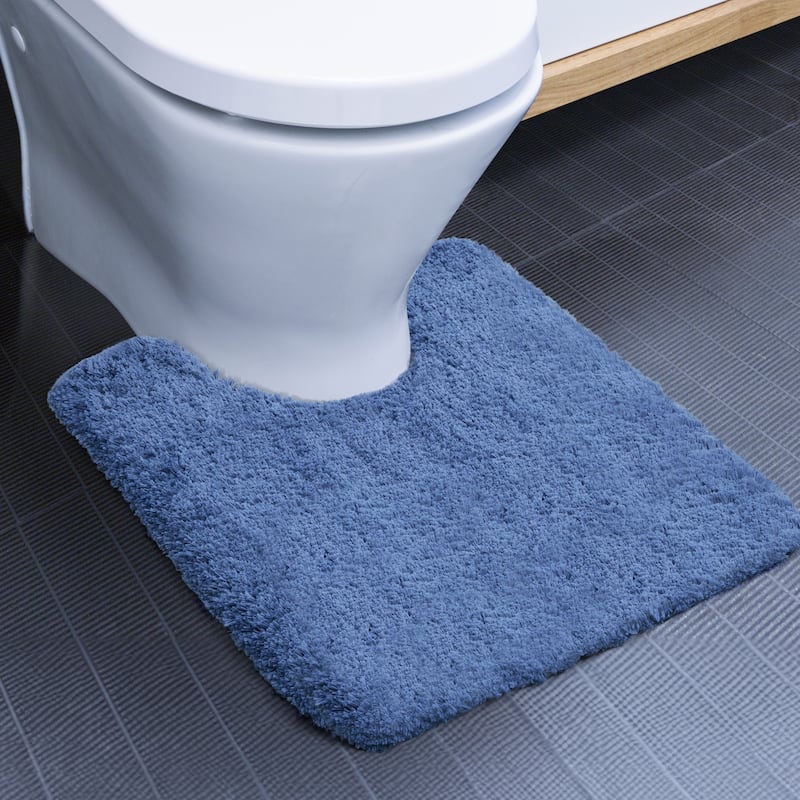 Deconovo Super Absorbent & Thick Bath Mat Rugs (1 PC) - 20x24 Inch Contour Rug - Blue
