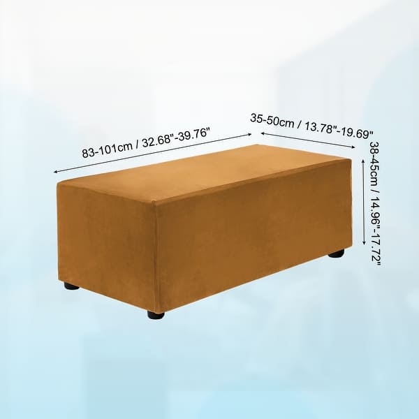 dimension image slide 43 of 52, Stretch Foot Stool Cover Rectangular Square Foot Stool Slipcover
